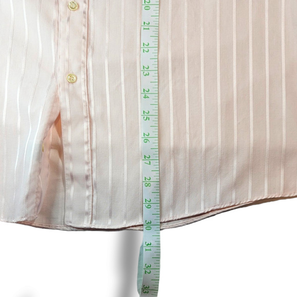 Christopher Lena Barrel Cuff Striped Dress Shirt Sz. 16.5 Length 34-35 Pink - Picture 8 of 9